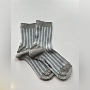 Issey Miyake Blue and Gray Striped Socks